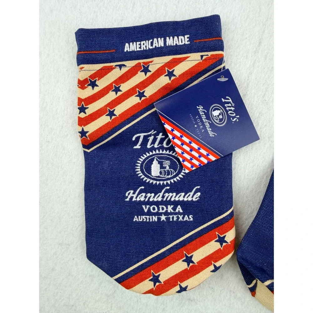 Tito's Handmade Vodka Bottle Bags Set of 2 American Made Patriotic NWT